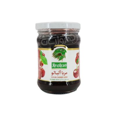 Cylindrical cherry jam weighing 280g