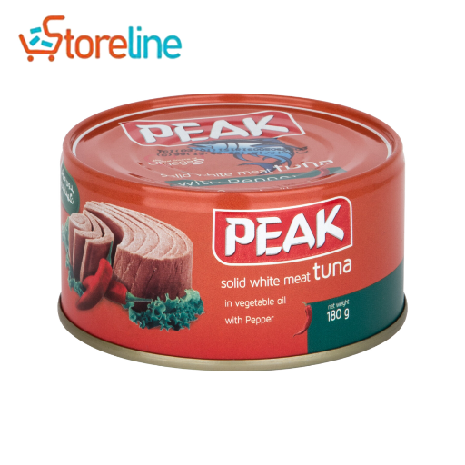Peak conned tun in oil with pepper