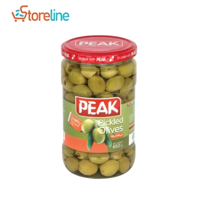 Peak conned pitted olives