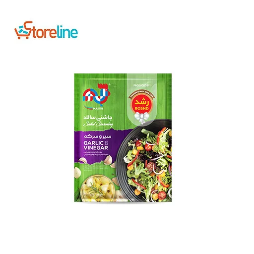 Garlic and vinegar salad dressing sachet