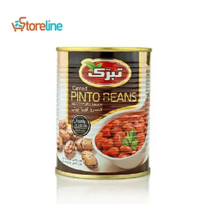Canned pinto beans with a weight of 380 g