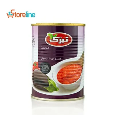 canned eggplant with a weight of 380 g